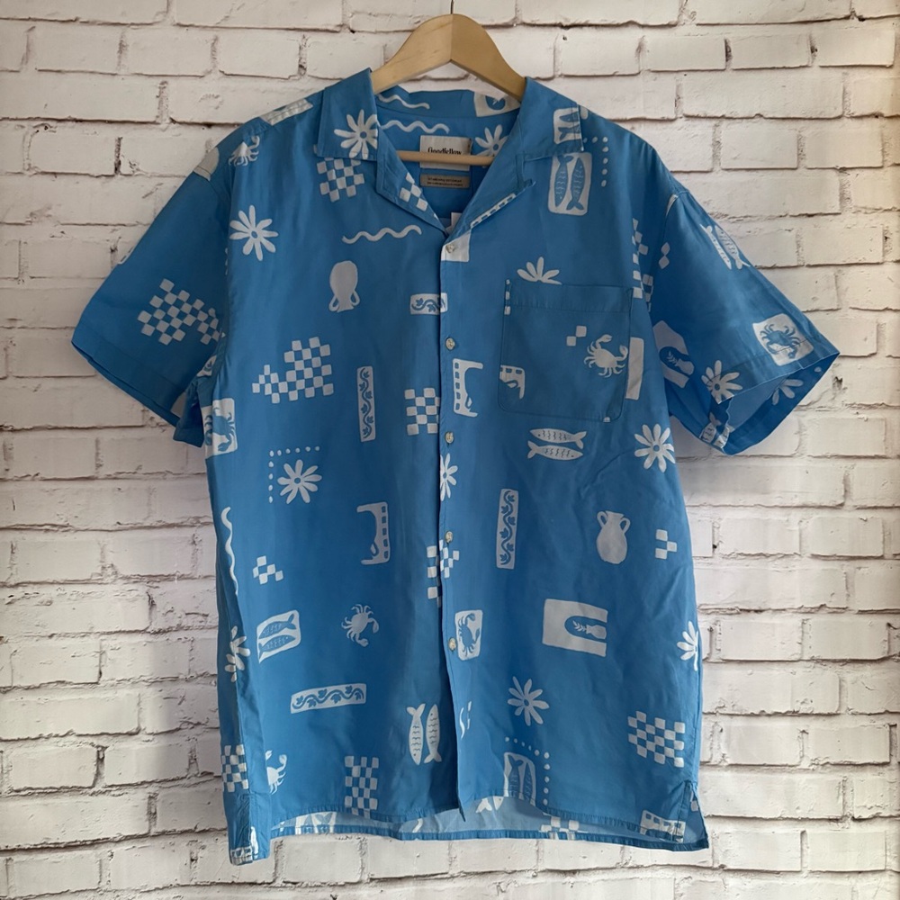 Goodfellow & Co Blue Graphic Casual Shirt